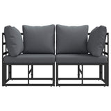 Outdoor Furniture 2 Piece Black and Anthracite Metal 42008023