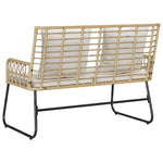 Garden Bench Brown and Cream Poly rattan, steel 42010354