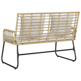 Garden Bench Brown and Cream Poly rattan, steel 42010354