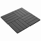 Decking Tile 3D Design 11 pcs Black 30 x 30 cm WPC 42046681