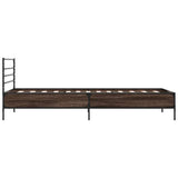 Bed Frame Brown Oak Engineered wood, Metal Single Modern 845591