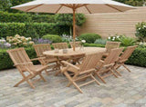 Garden Furniture Set 9 pcs Natural Solid Teak Wood 3418865