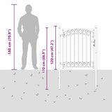 Fence Gate with Lock Grey 150 x 100 cm Powder-coated steel 42008974