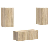 TV Cabinet Set Wall-mounted 2 pcs Sonoma Oak Engineered Wood 3408963