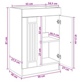 Bathroom under Sink Cabinet Smoked Oak 56 x 37.5 x 81 cm 890039