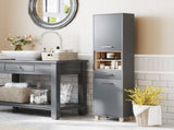 Tall Bathroom Storage Cabinet, Bathroom Storage Unit, Freestanding Bathroom Cabinet with Open T3398P341422