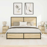 Bedside Cabinets with LED Lights 2 pcs Sonoma Oak 38x34x50 cm 861288
