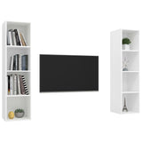 Wall-mounted TV Cabinets 2 pcs White Engineered Wood 3079862
