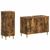 2 Piece Bathroom Cabinet Set DELFT Smoked Oak Engineered Wood 3417707