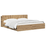 Bed Frame with Storage and Headboard Artisan Oak 180 x 200 cm 3445831