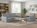 Sofa Set 2 pcs Light Grey Fabric 3433148