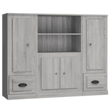 Highboards 3 pcs Smoked Oak Engineered Wood 3185317