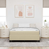 Bed Frame with Mattress Light Green Grey 140 x 190 cm Fabric 3399124