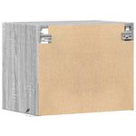 ZNTS Wall-mounted Bedside Cabinet with LED Lights Grey Sonoma 852071