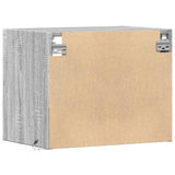 ZNTS Wall-mounted Bedside Cabinet with LED Lights Grey Sonoma 852071