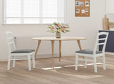 Dining Chair 2 pcs White and Grey Solid Rubber Wood 42020496