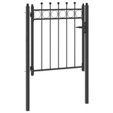 Fence Gate HORST 100 x 100 cm Metal Black Lockable 42034059