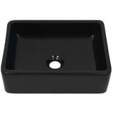 Basin Ceramic Rectangular Black 41x30x12 cm 142734