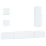 5 Piece TV Cabinet Set White Engineered Wood 3114446
