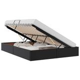 Storage Bed with Headboard Black 135 x 190 cm Faux leather 3369966