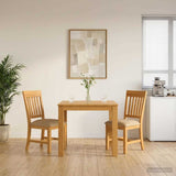 Dining Set 3 pcs Beige Solid Oak Wood 3430315
