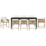 Garden Dining Set 9 pcs Beige Poly Rattan 3380732