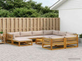 Sofa Set 10 pcs Natural Solid Acacia Wood 3417230