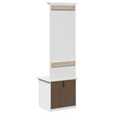 Hallway Cabinet with Hooks BODO White 50x40x157 cm 4016872