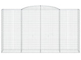 Arched Gabion Baskets 9 pcs 300x50x220/240 cm Galvanised Iron 3146816