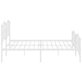 Metal Bed Frame without Mattress with Footboard White 193x203cm 373862