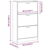 Shoe Cabinet Sonoma Oak 63x24x103 cm Engineered Wood 342551