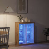 LED Sideboard Artisan Oak 81 x 37 x 100 cm Engineered Wood 863049