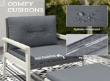 Five-Piece Rattan Patio Set, with Wood-Top Table - Grey T3398P377533