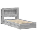 Bed Frame with Storage Grey Sonoma 90 x 200 cm Engineered Wood 3433638