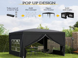 3 x 3 Pop Up Gazebo, Water and UV Resistant Party Tent Camping Canopy Marquee with Carry Bag, T3398P311651