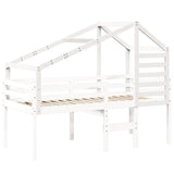 Kids' Bed Roof White 198x87x113 cm Solid Wood Pine 846874