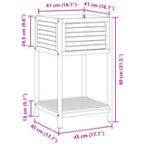 Garden Planter with Shelf 45x45x80 cm Solid Wood Acacia and Steel 367616