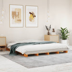 ZNTS Pallet Bed without Mattress Wax Brown 180x200 cm Super King Solid Wood Pine 844458