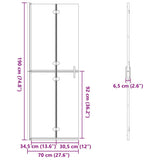 Walk-In Shower Wall Folding Gold 70 x 6.5 x 190 cm 42017969