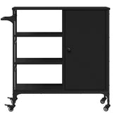 Kitchen Trolley Black 87.5x38.5x84.5 cm Engineered Wood 842386