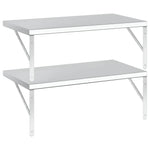 Wall Shelves 2 pcs 75x40 cm Silver Stainless Steel 3214505
