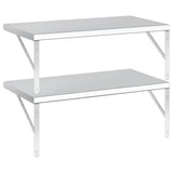 Wall Shelves 2 pcs 75x40 cm Silver Stainless Steel 3214505