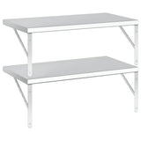 Wall Shelves 2 pcs 75x40 cm Silver Stainless Steel 3214505