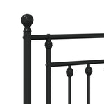 ZNTS Metal Bed Frame without Mattress with Footboard Black 183x213cm 353560