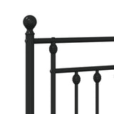 ZNTS Metal Bed Frame without Mattress with Footboard Black 183x213cm 353560