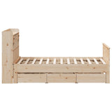 Bookcase Bed without Mattress 140x190 cm Solid Wood Pine 3308933