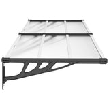 Door Canopy Black and Transparent 239x90 cm Polycarbonate 153686