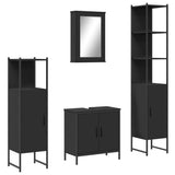 4 Piece Bathroom Furniture Set Black Engineered Wood 3214830