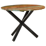 ZNTS Dining Table Round 100x100x75 cm Solid Reclaimed Wood 321682