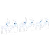 LED Reindeers 6 pcs White Fabric 3385898